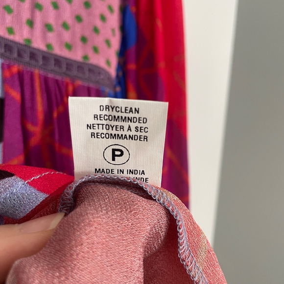 Anthropologie Blnk London Miranda Peasant Blouse Sz Small Rare Iris Blue Print - Picture 10 of 10